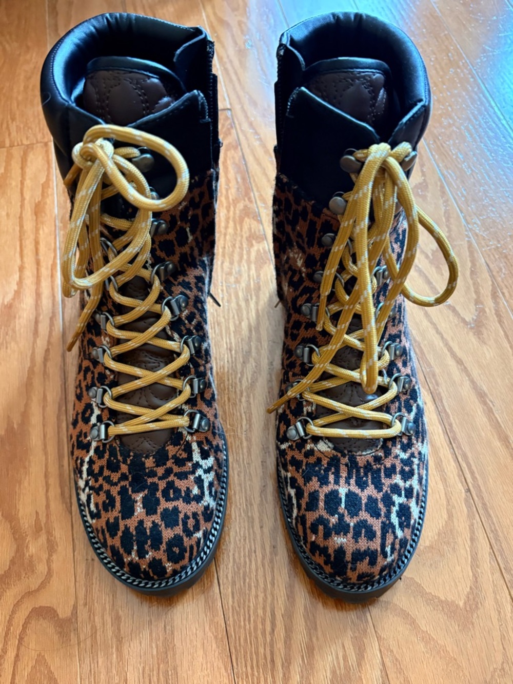 Coach Women’s Lorren Leopard Print Lace-Up Boots